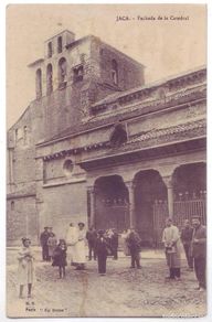 Postales: Jaca (Huesca): Fachada de la Catedral. M.N. / Fot. Bretos. No circulada (Años 10)